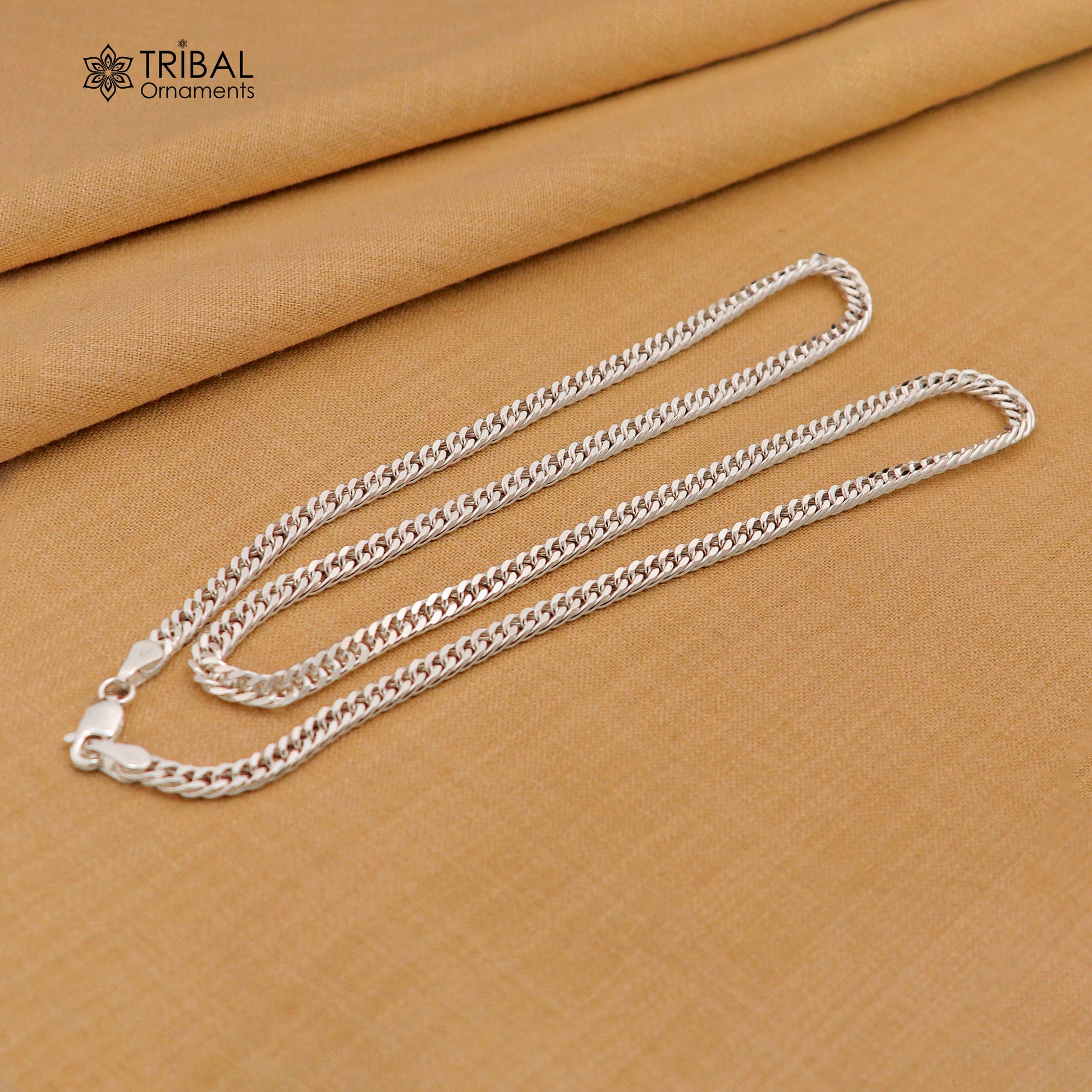 3mm 20"/24" solid 925 sterling silver handmade modern trendy design unique chain necklace giving it a distinctive and stylish look ch233 - TRIBAL ORNAMENTS