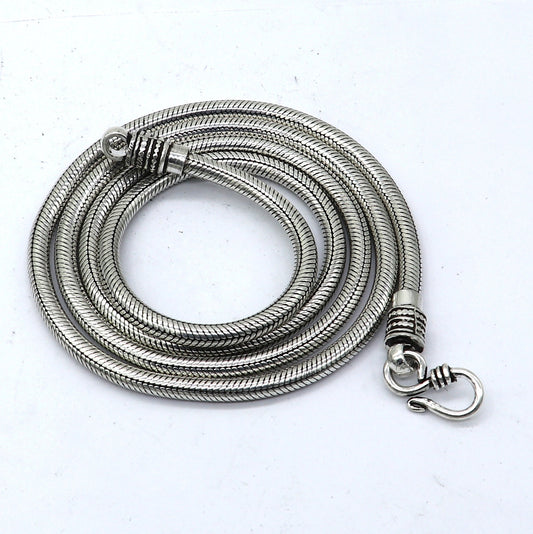 4.2 mm 20" to 30" long chain 925 sterling silver handmade snake chain pendant chain, necklace chain, silver trendy chain ch599 - TRIBAL ORNAMENTS