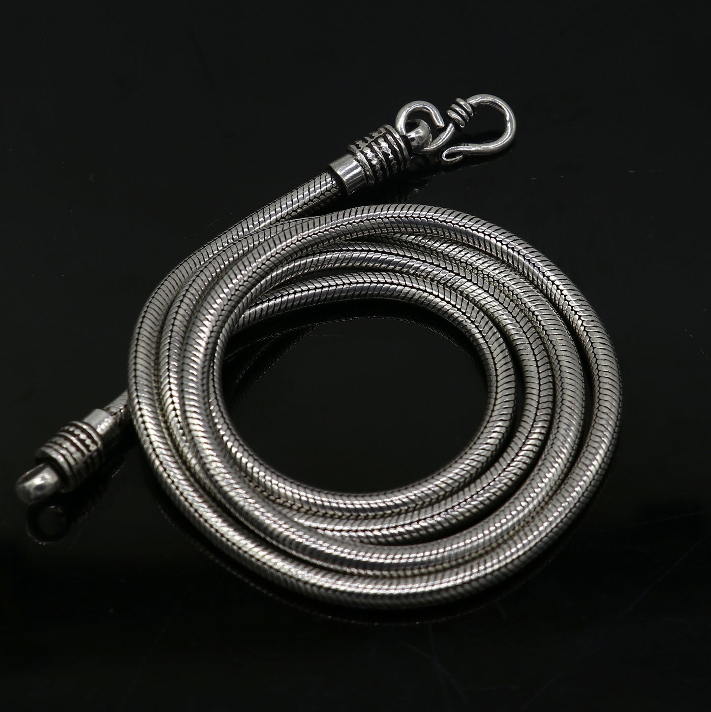 4.2 mm 20" to 30" long chain 925 sterling silver handmade snake chain pendant chain, necklace chain, silver trendy chain ch599 - TRIBAL ORNAMENTS