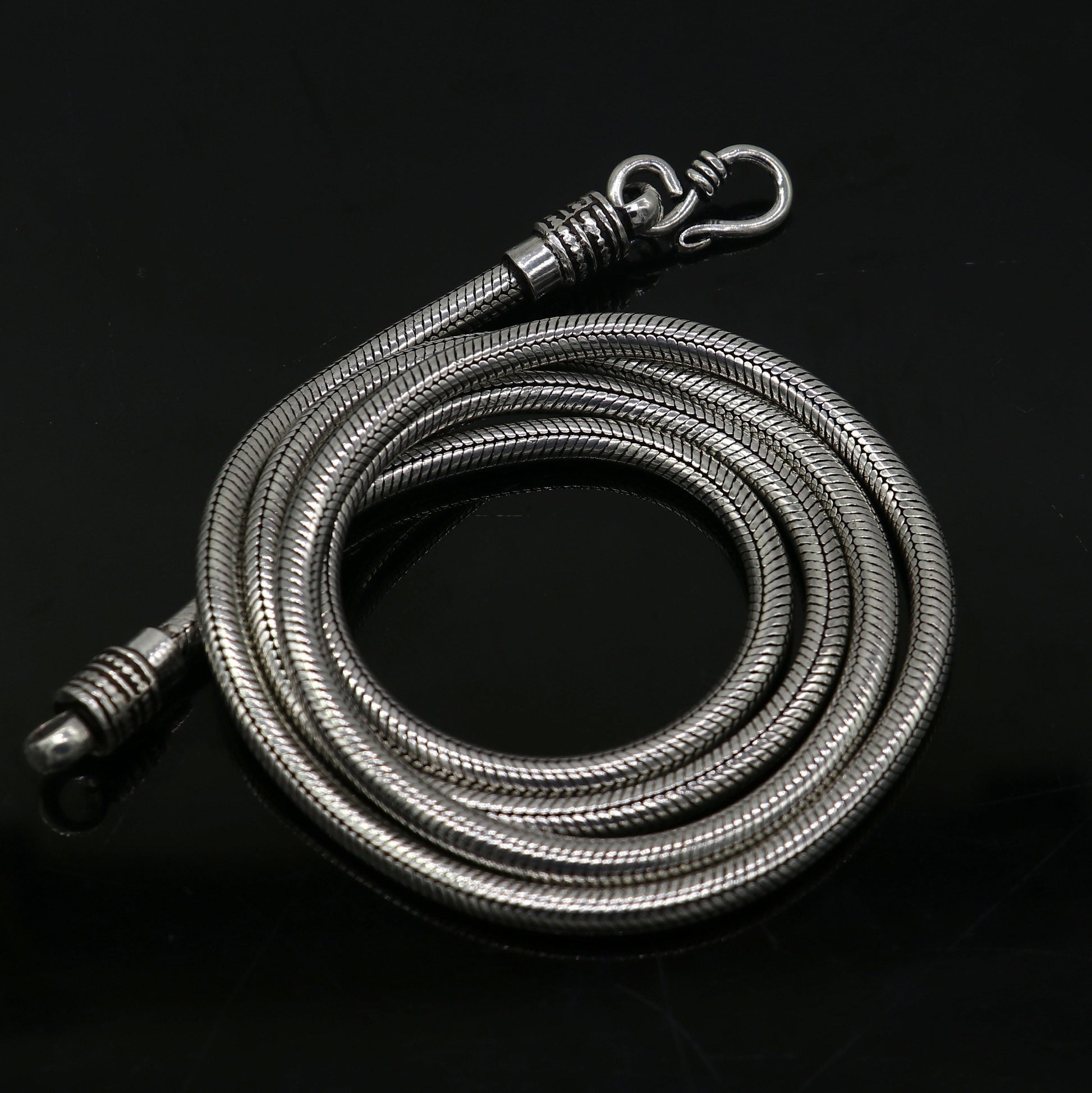 4.2 mm 20" to 30" long chain 925 sterling silver handmade snake chain pendant chain, necklace chain, silver trendy chain ch599 - TRIBAL ORNAMENTS