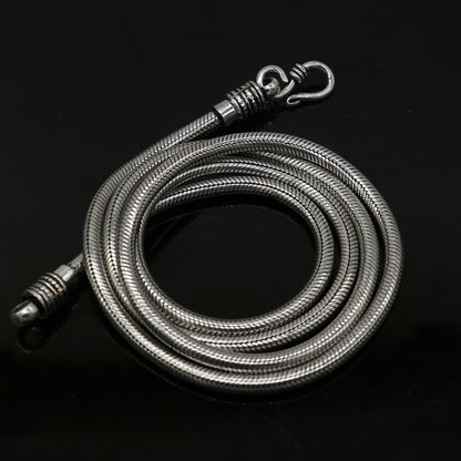 925 sterling silver snake chain necklace with a sleek, handmade pendant chain, 4.2 mm thickness, trendy and elegant jewelry piece.