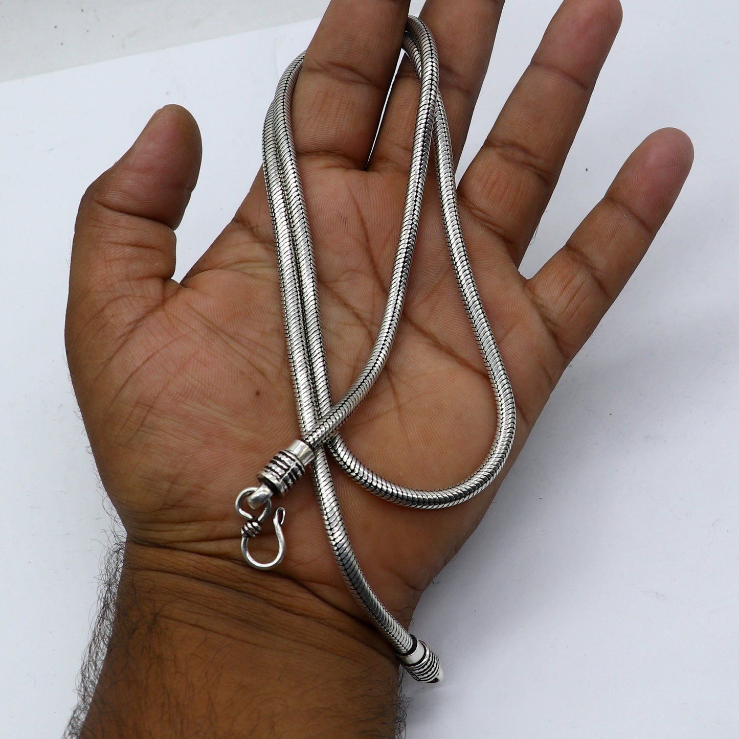 4.2 mm 20" to 30" long chain 925 sterling silver handmade snake chain pendant chain, necklace chain, silver trendy chain ch599 - TRIBAL ORNAMENTS