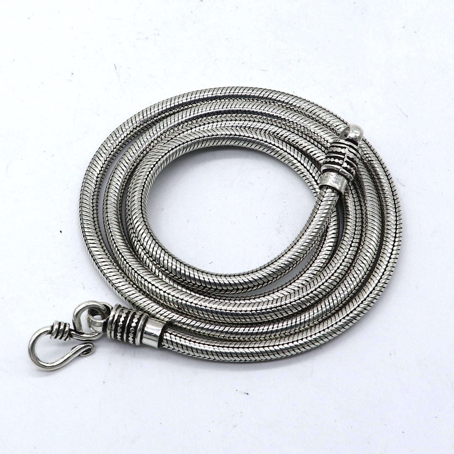 4.2 mm 20" to 30" long chain 925 sterling silver handmade snake chain pendant chain, necklace chain, silver trendy chain ch599 - TRIBAL ORNAMENTS