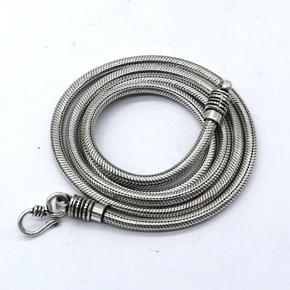 TRIBAL ORNAMENTS 4.2 mm 925 sterling silver snake chain necklace with handmade design, ideal for pendants and everyday wear.