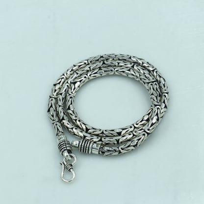 Handmade 925 silver Byzantine chain with vintage tribal design, perfect for tribal belly dance jewelry, from Tribal Ornaments.
