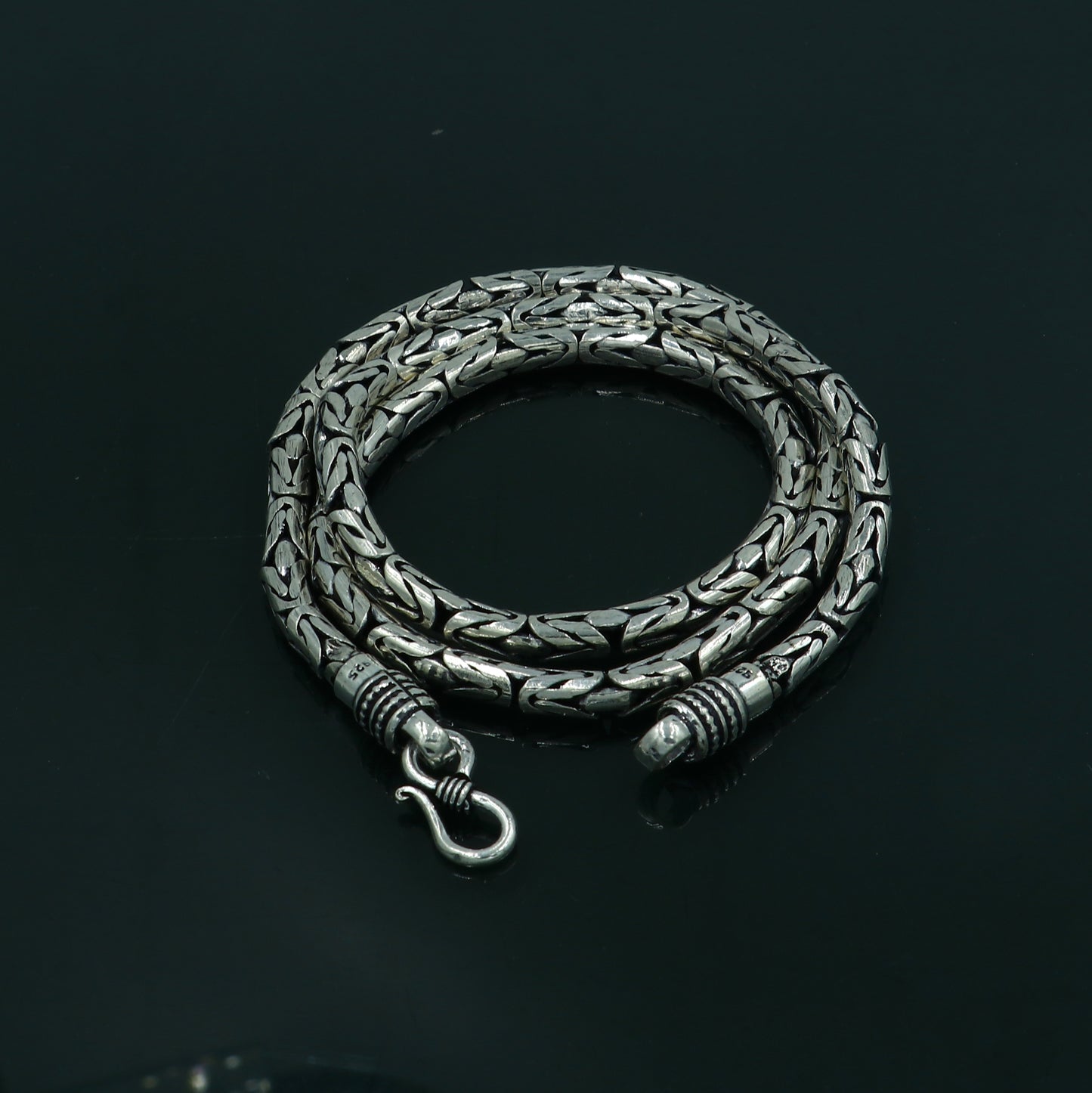 925 Silver Vintage design handmade solid byzantine silver chain customized tribal belly dance jewelry from india ch266 - TRIBAL ORNAMENTS