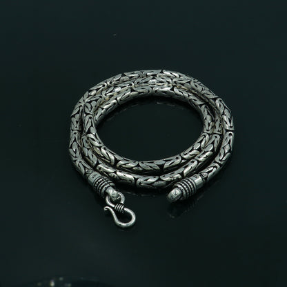Handmade 925 silver Byzantine chain with vintage tribal design, suitable for belly dance jewelry, from Tribal Ornaments.