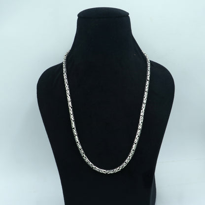 Vintage 925 silver Byzantine chain featuring tribal design, handmade solid belly dance jewelry from TRIBAL ORNAMENTS.