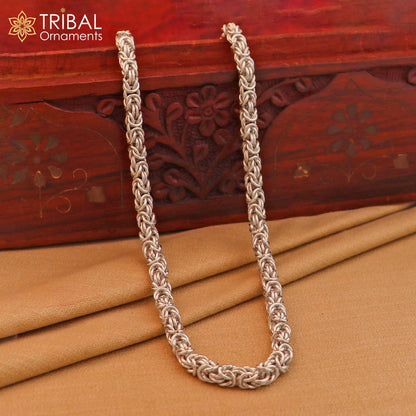 925 Sterling silver Byzantine chain necklace, 5mm size, men's jewelry by TRIBAL ORNAMENTS, ideal for gifting or everyday wear