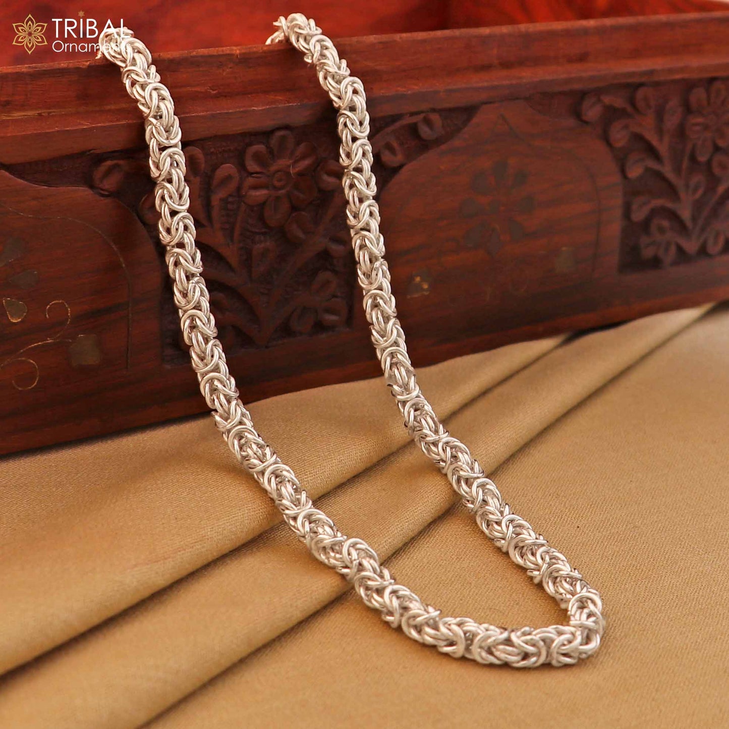 925 Sterling silver  byzantine chain All size 5 mm chain necklace gifting best men's  jewelry ch592 - TRIBAL ORNAMENTS