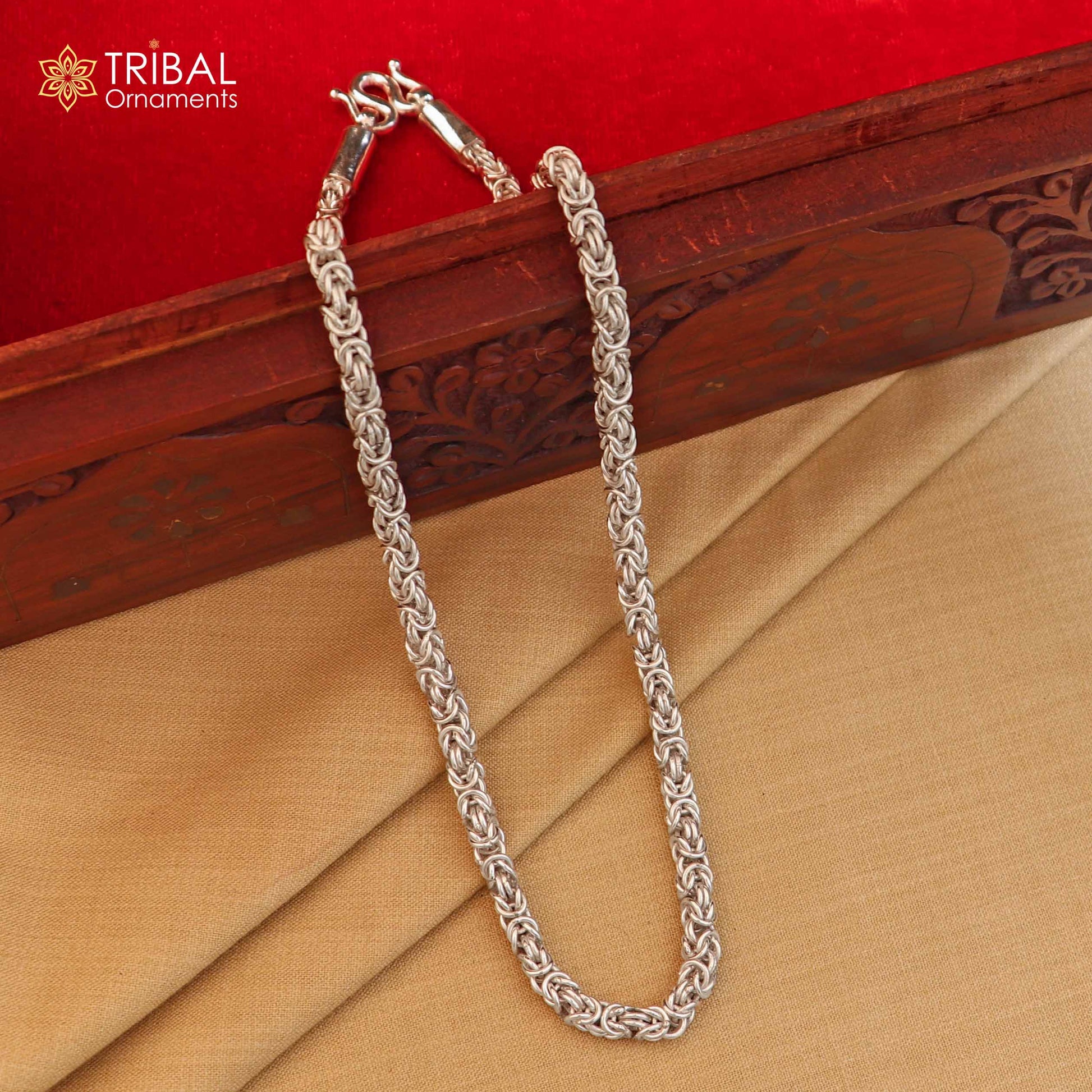 925 Sterling silver  byzantine chain All size 5 mm chain necklace gifting best men's  jewelry ch592 - TRIBAL ORNAMENTS