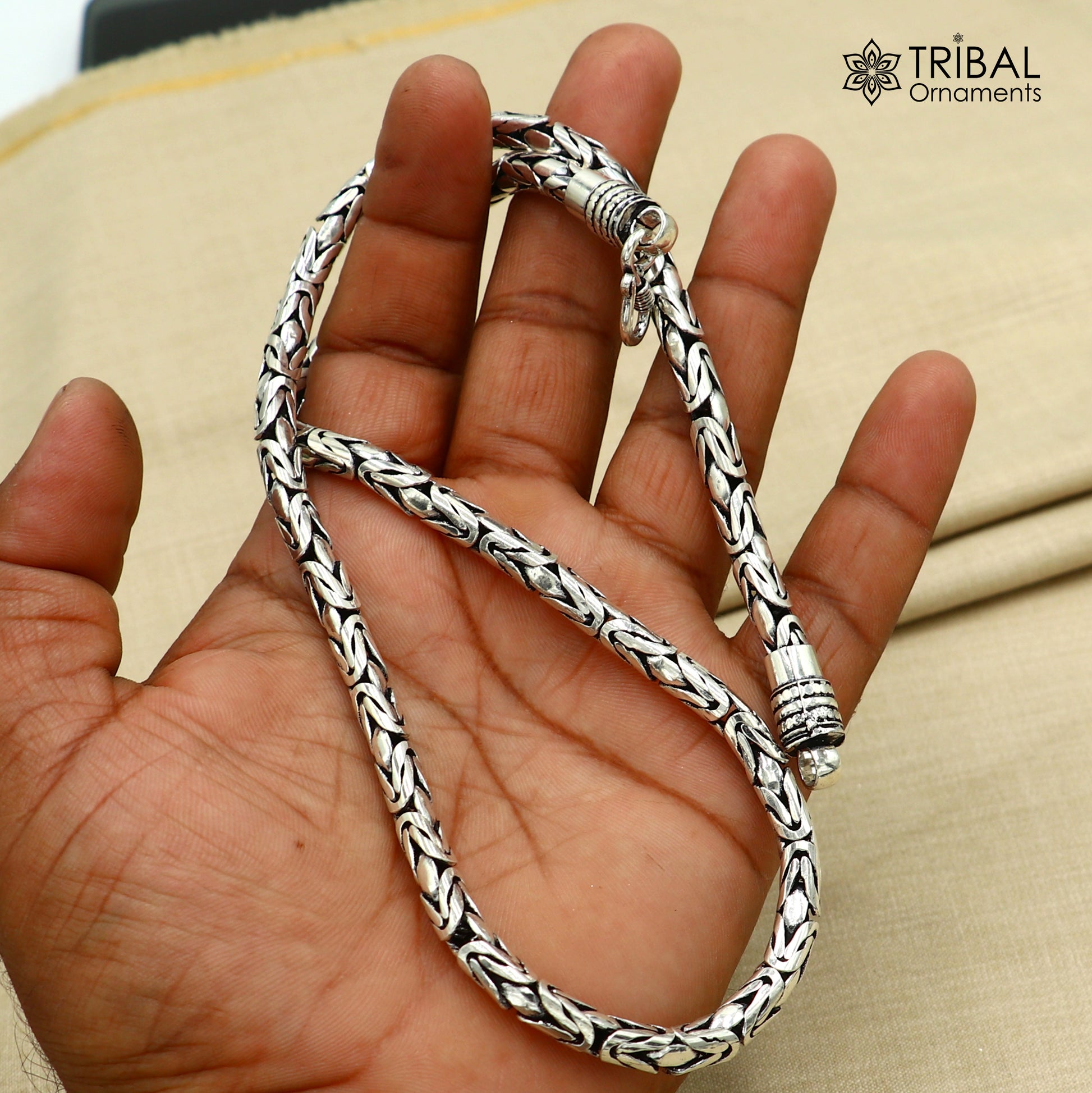 925 Sterling silver  byzantine chain All size 6 mm chain necklace gifting best men's jewelry ch610 - TRIBAL ORNAMENTS