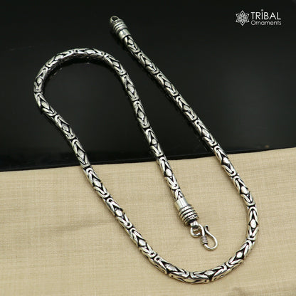 925 Sterling silver Byzantine chain necklace, 6 mm thick, men's jewelry by TRIBAL ORNAMENTS, all sizes available, ideal gift accessory