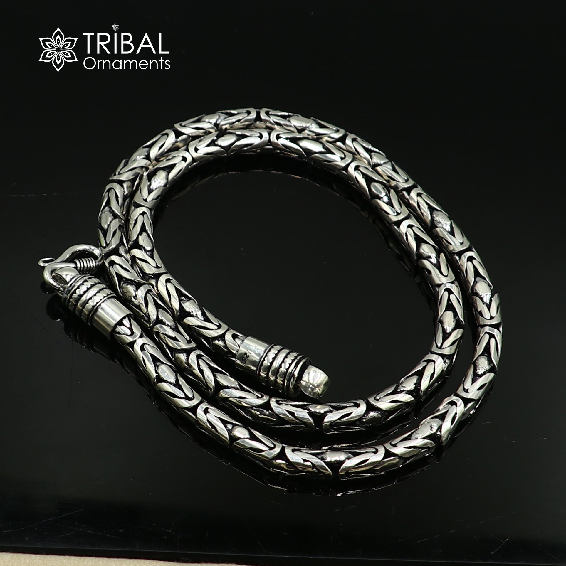 925 Sterling silver  byzantine chain All size 6 mm chain necklace gifting best men's jewelry ch610 - TRIBAL ORNAMENTS