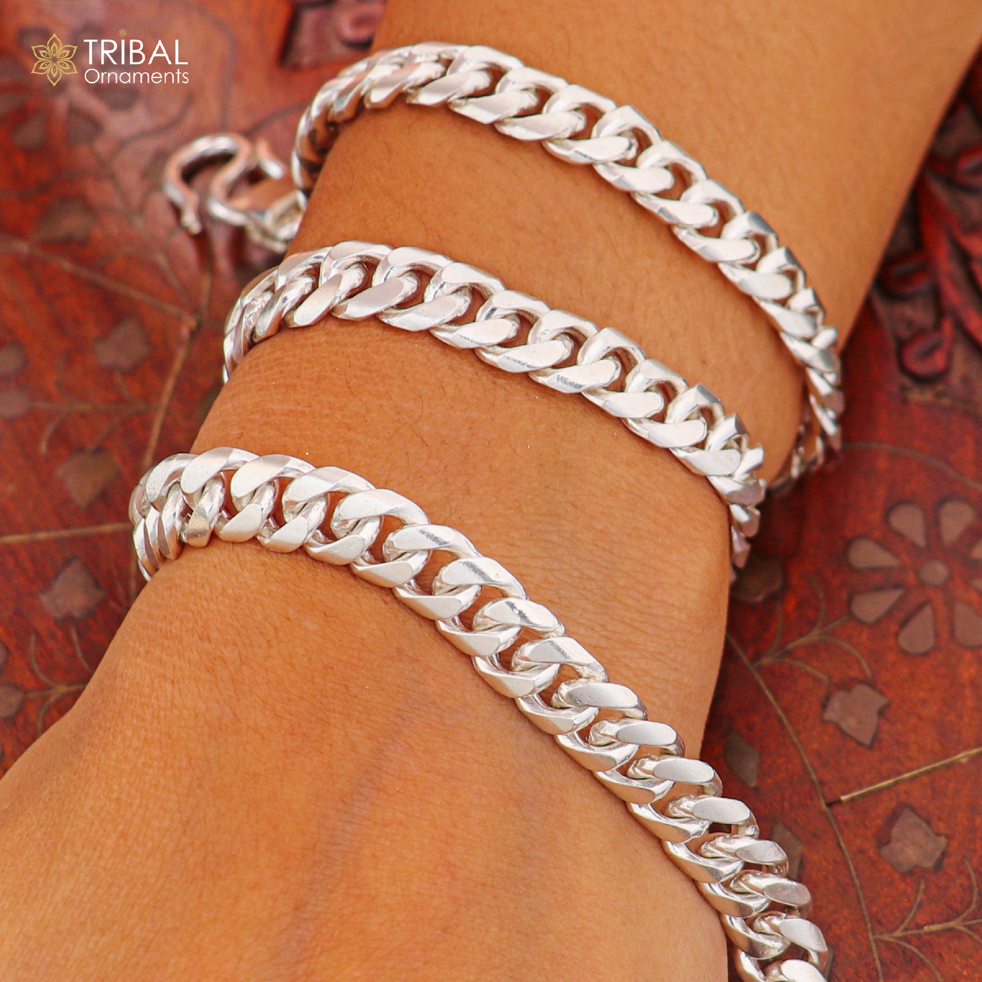 925 sterling silver cuban link design solid heavy necklace chain for men's jewelry ch623 - TRIBAL ORNAMENTS