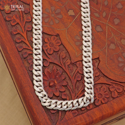 925 sterling silver cuban link design solid heavy necklace chain for men's jewelry ch623 - TRIBAL ORNAMENTS