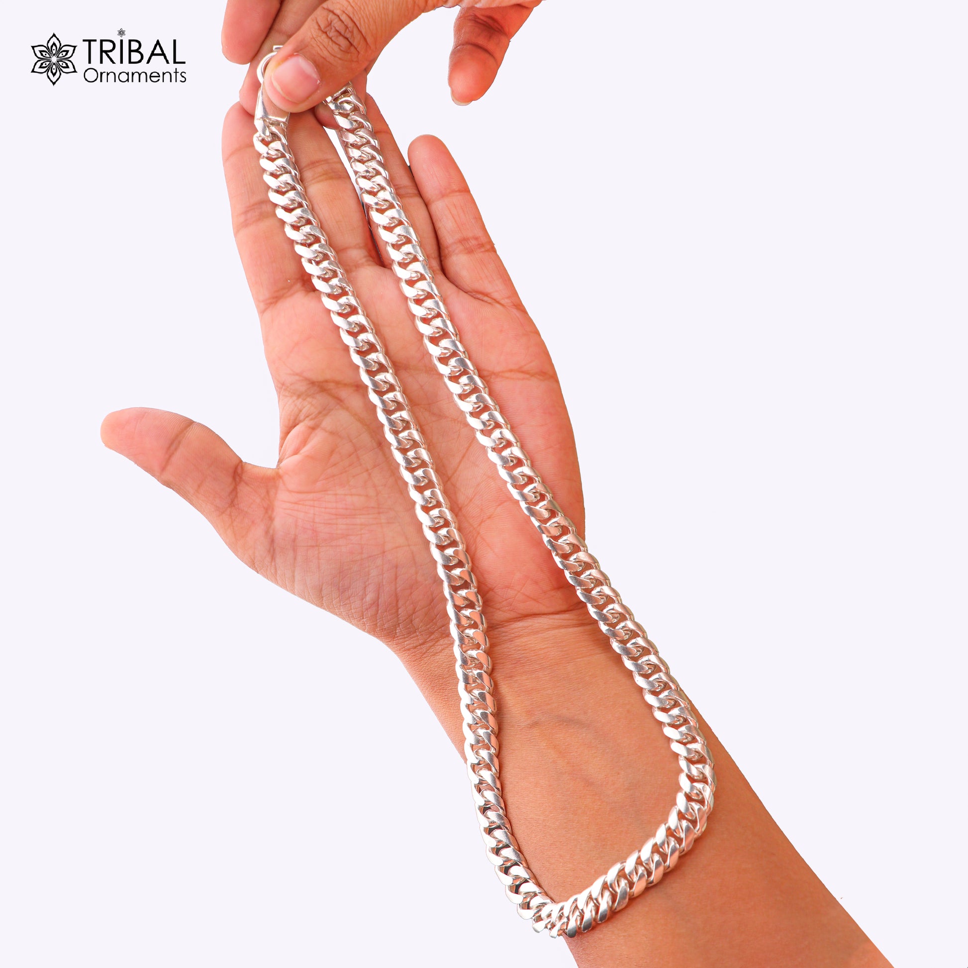 925 sterling silver cuban link design solid heavy necklace chain for men's jewelry ch623 - TRIBAL ORNAMENTS