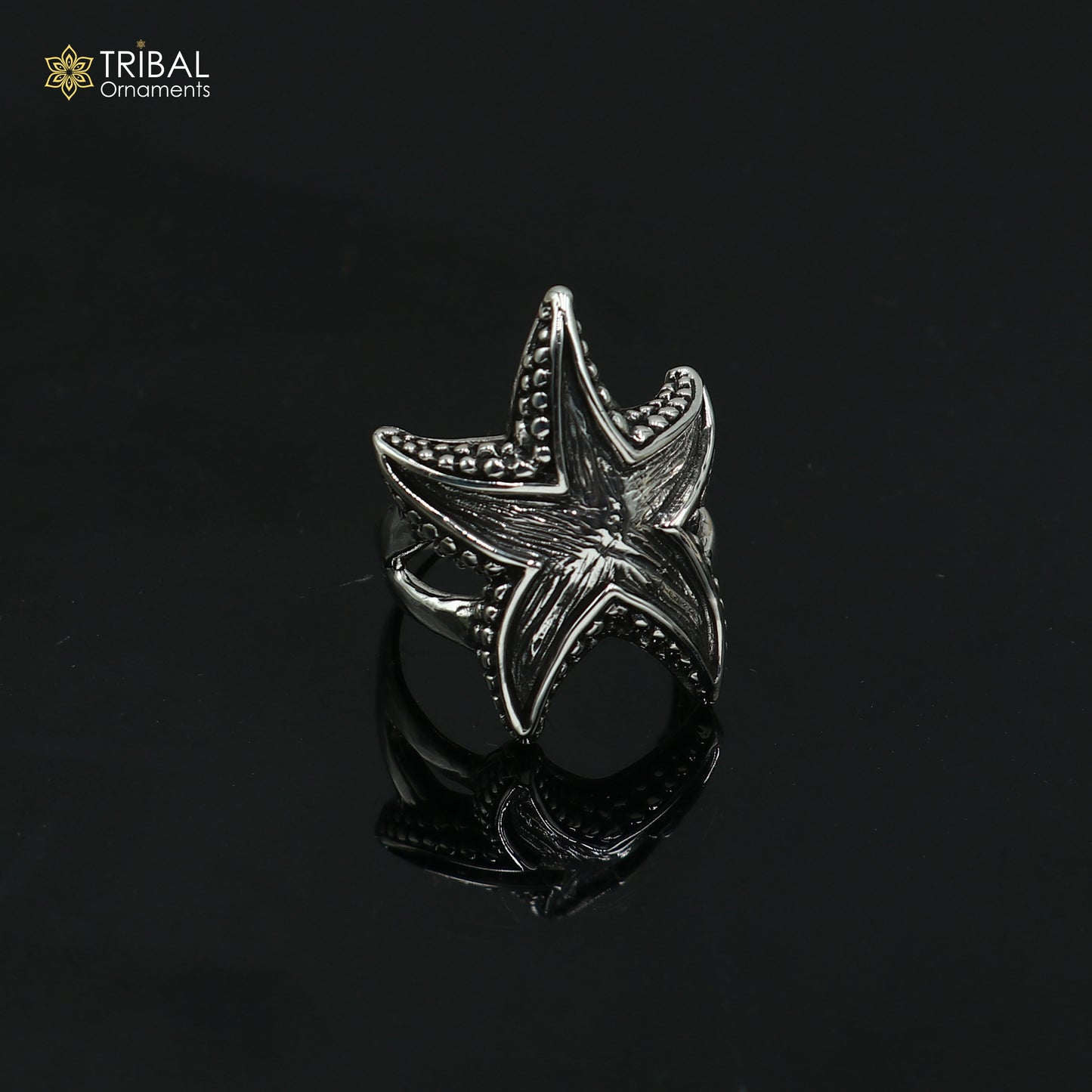 925 sterling silver star design stylish ring men's Jewelry sr784 - TRIBAL ORNAMENTS