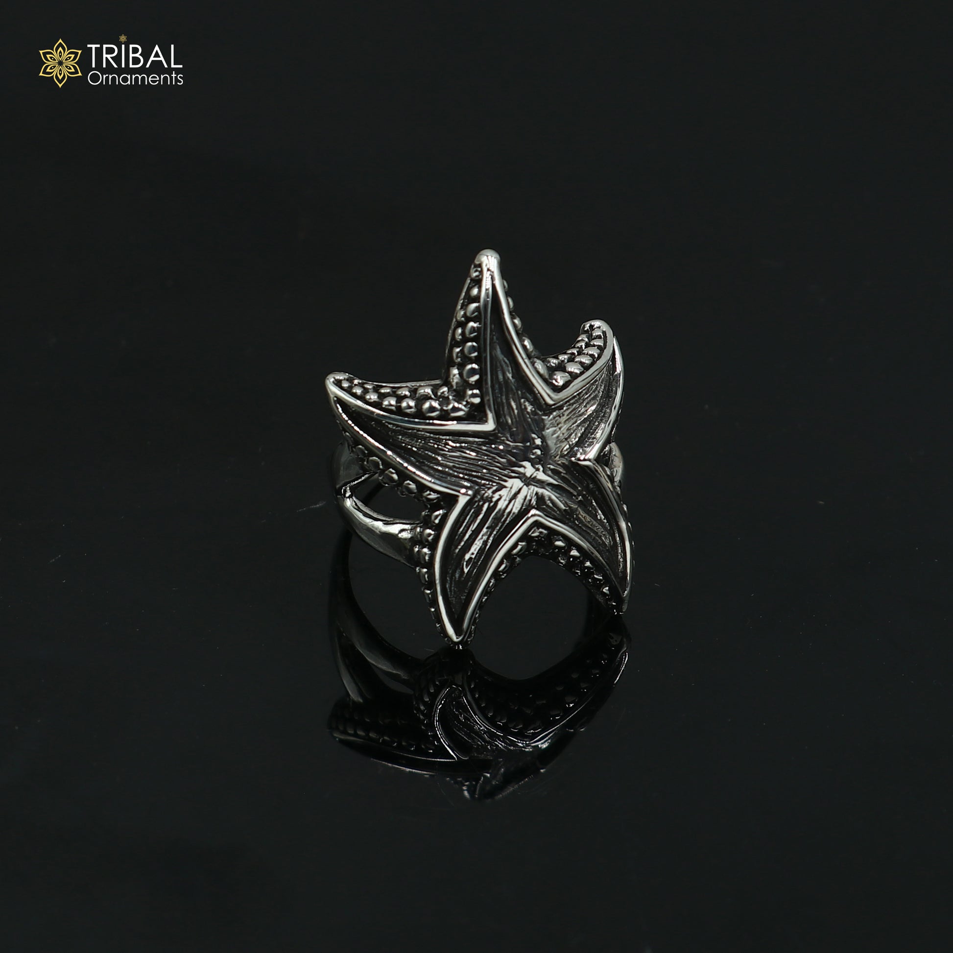 925 sterling silver star design stylish ring men's Jewelry sr784 - TRIBAL ORNAMENTS