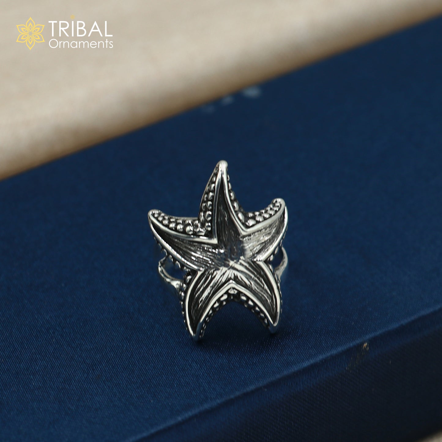 925 sterling silver star design stylish ring men's Jewelry sr784 - TRIBAL ORNAMENTS