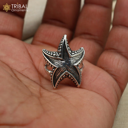 925 sterling silver star design stylish ring men's Jewelry sr784 - TRIBAL ORNAMENTS