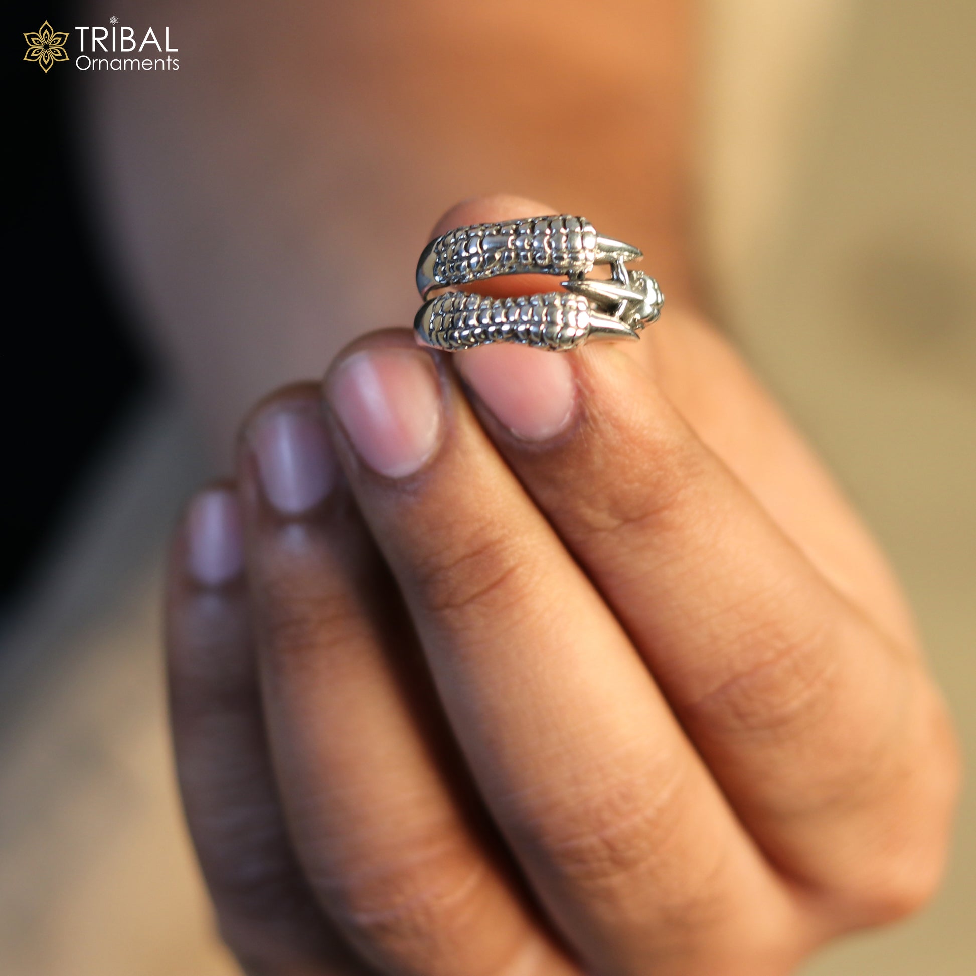 925 sterling silver heavy ethnic design ring men's Jewelry sr765 - TRIBAL ORNAMENTS