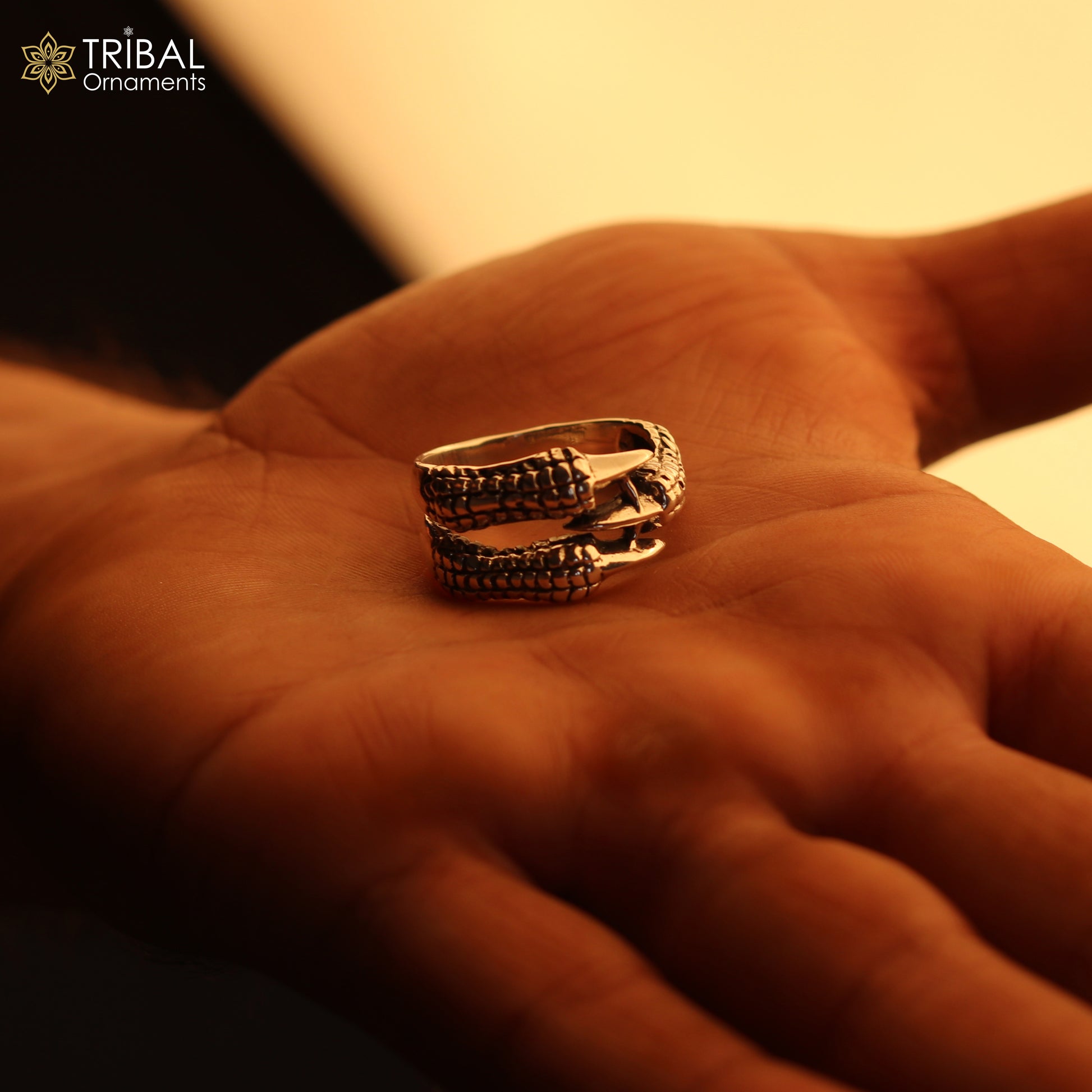 925 sterling silver heavy ethnic design ring men's Jewelry sr765 - TRIBAL ORNAMENTS