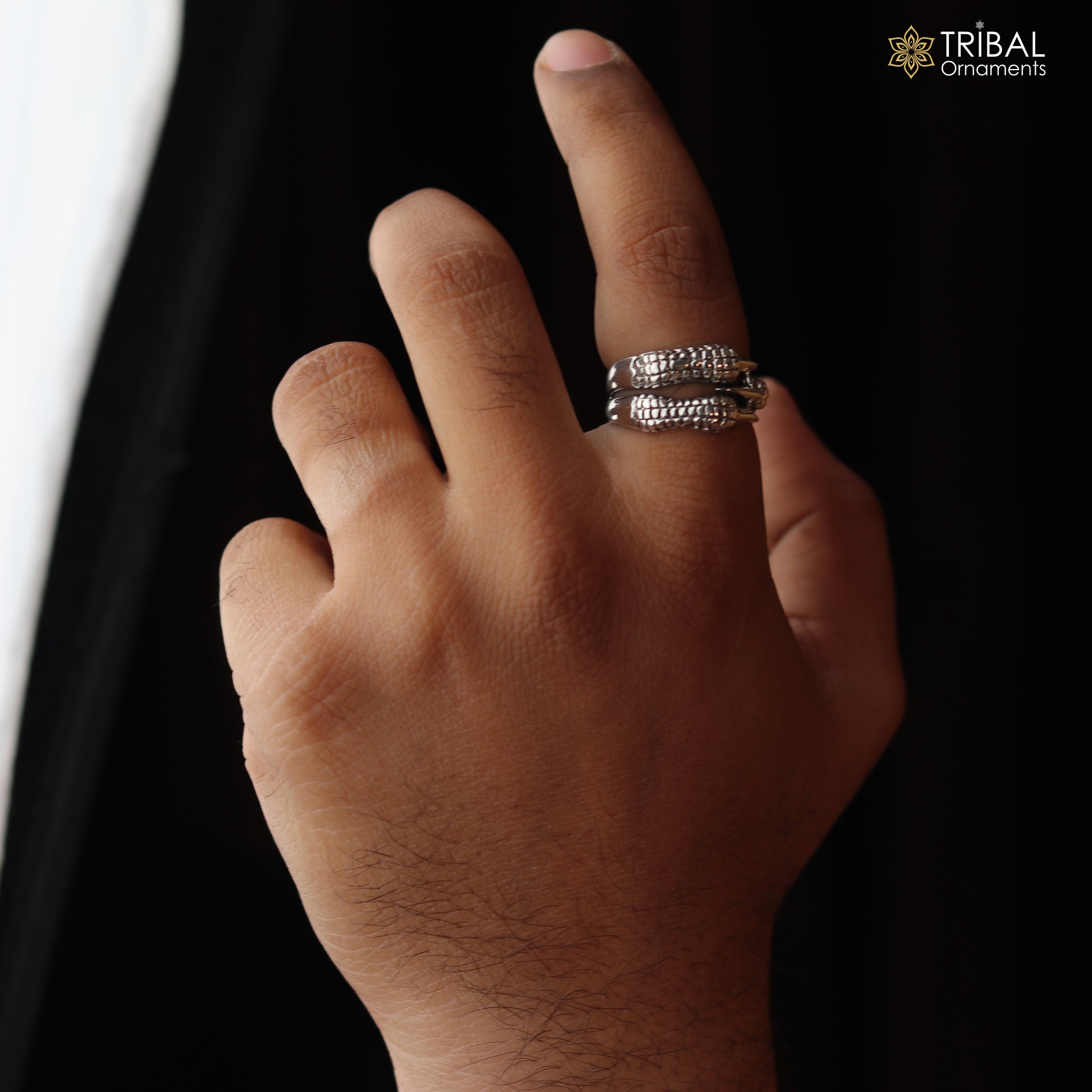 925 sterling silver heavy ethnic design ring men's Jewelry sr765 - TRIBAL ORNAMENTS