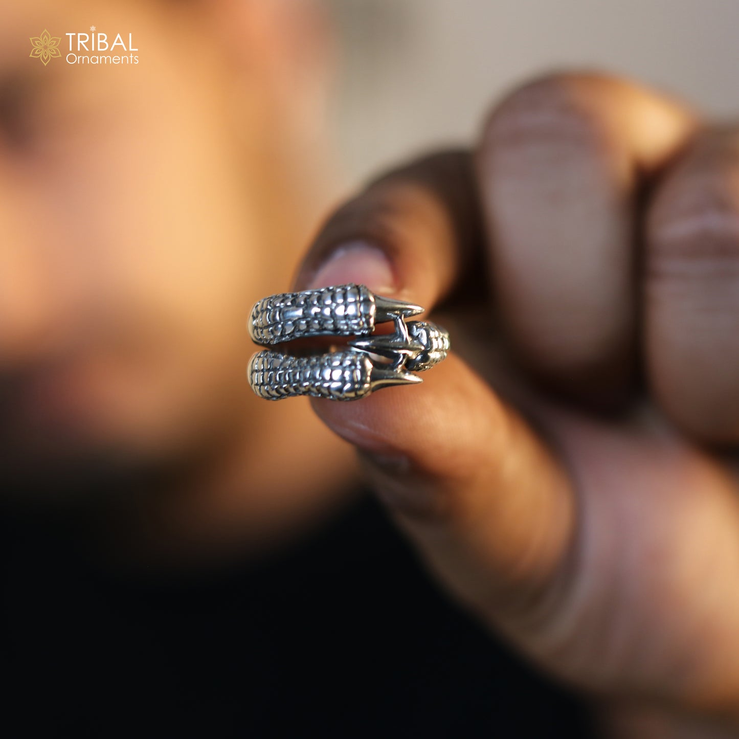 925 sterling silver heavy ethnic design ring men's Jewelry sr765 - TRIBAL ORNAMENTS