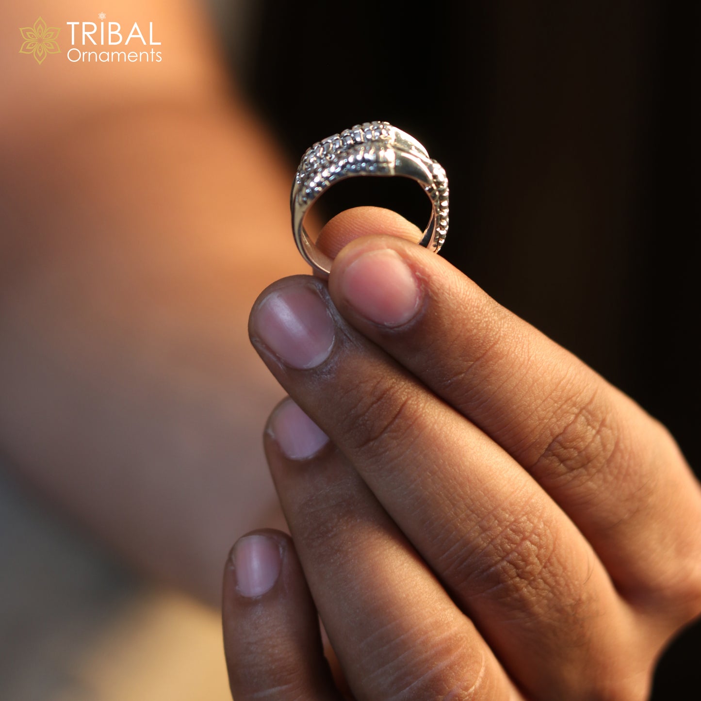 925 sterling silver heavy ethnic design ring men's Jewelry sr765 - TRIBAL ORNAMENTS