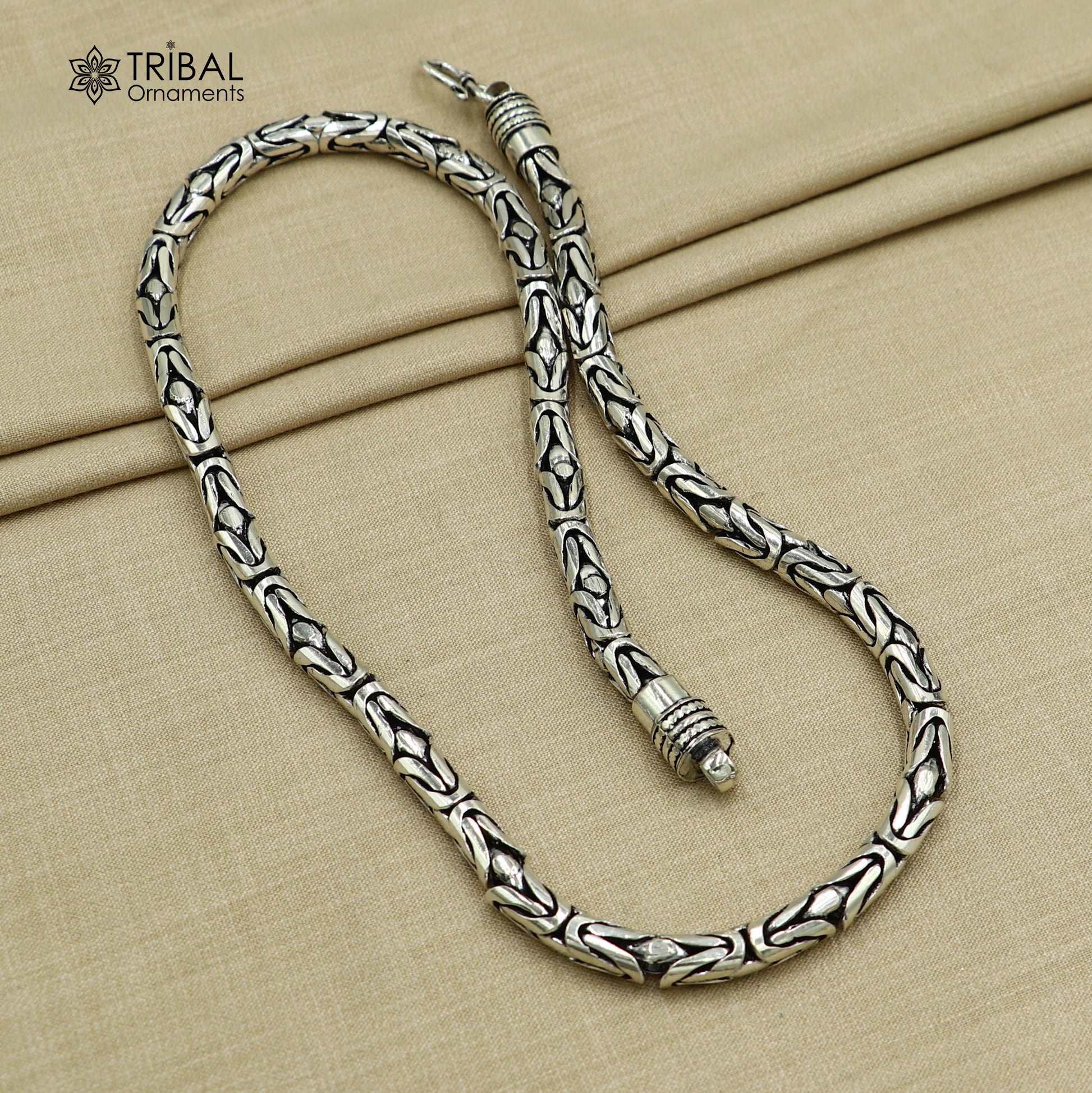 925 Sterling silver  byzantine chain All size 8 mm chain necklace gifting best men's  jewelry ch611 - TRIBAL ORNAMENTS