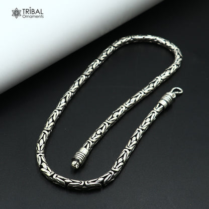 925 Sterling silver  byzantine chain All size 8 mm chain necklace gifting best men's  jewelry ch611 - TRIBAL ORNAMENTS