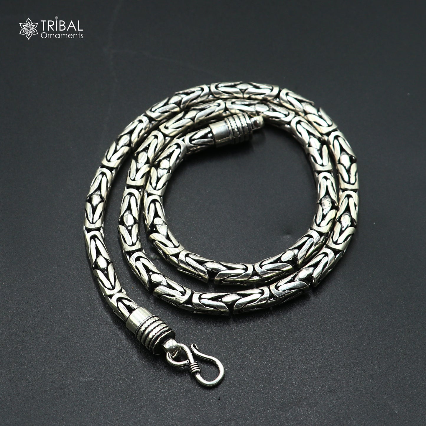 925 Sterling silver  byzantine chain All size 8 mm chain necklace gifting best men's  jewelry ch611 - TRIBAL ORNAMENTS