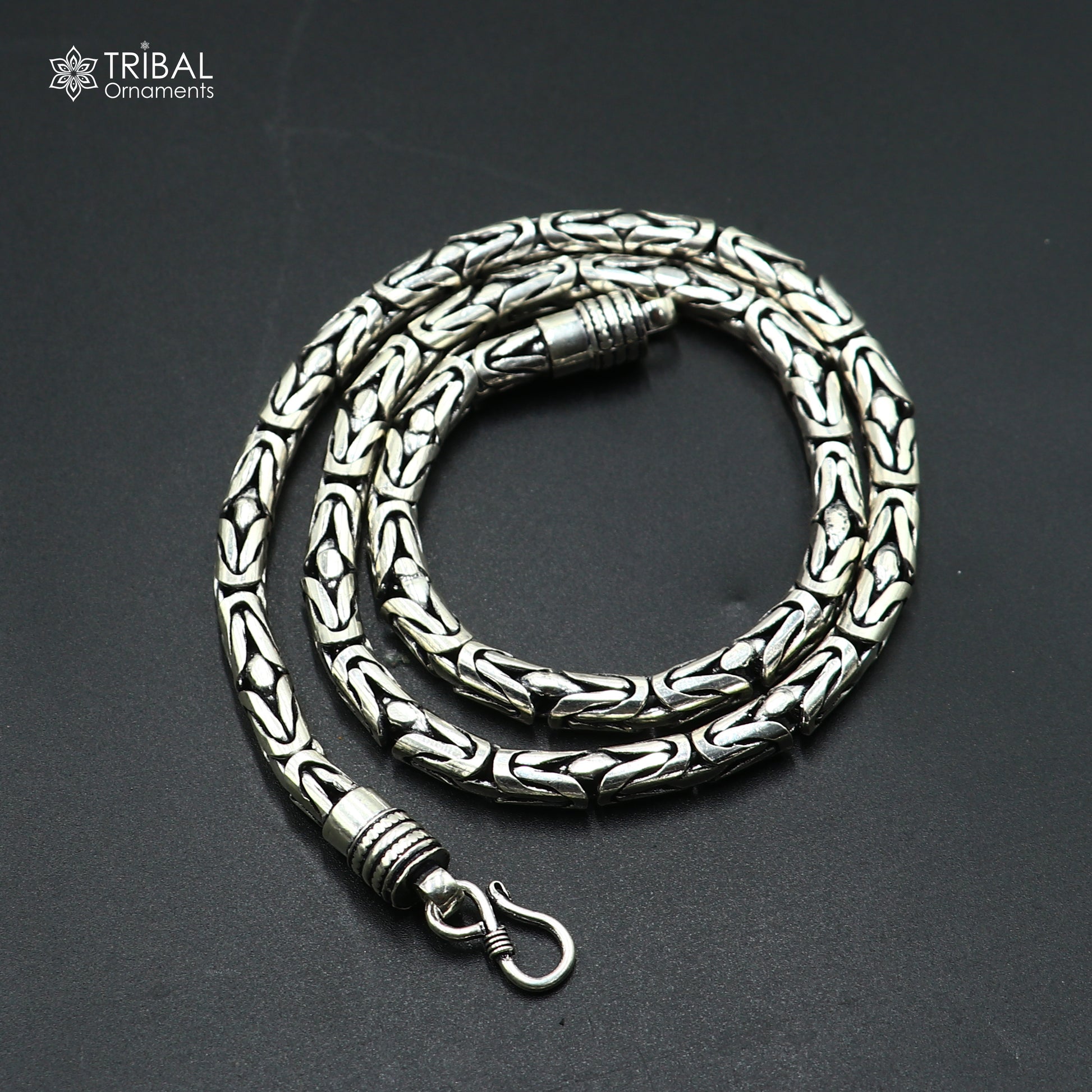 925 Sterling silver  byzantine chain All size 8 mm chain necklace gifting best men's  jewelry ch611 - TRIBAL ORNAMENTS