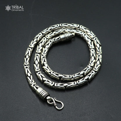 925 Sterling silver  byzantine chain All size 8 mm chain necklace gifting best men's  jewelry ch611 - TRIBAL ORNAMENTS