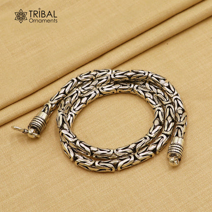 925 Sterling silver  byzantine chain All size 8 mm chain necklace gifting best men's  jewelry ch611 - TRIBAL ORNAMENTS