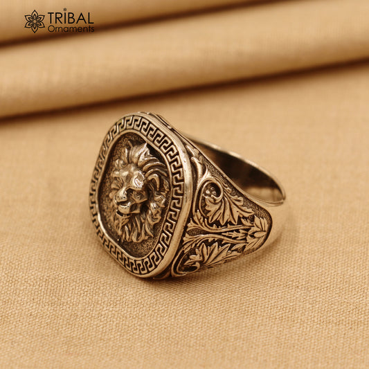 925 sterling silver ethnic lion design ring Jewelry sr812 - TRIBAL ORNAMENTS