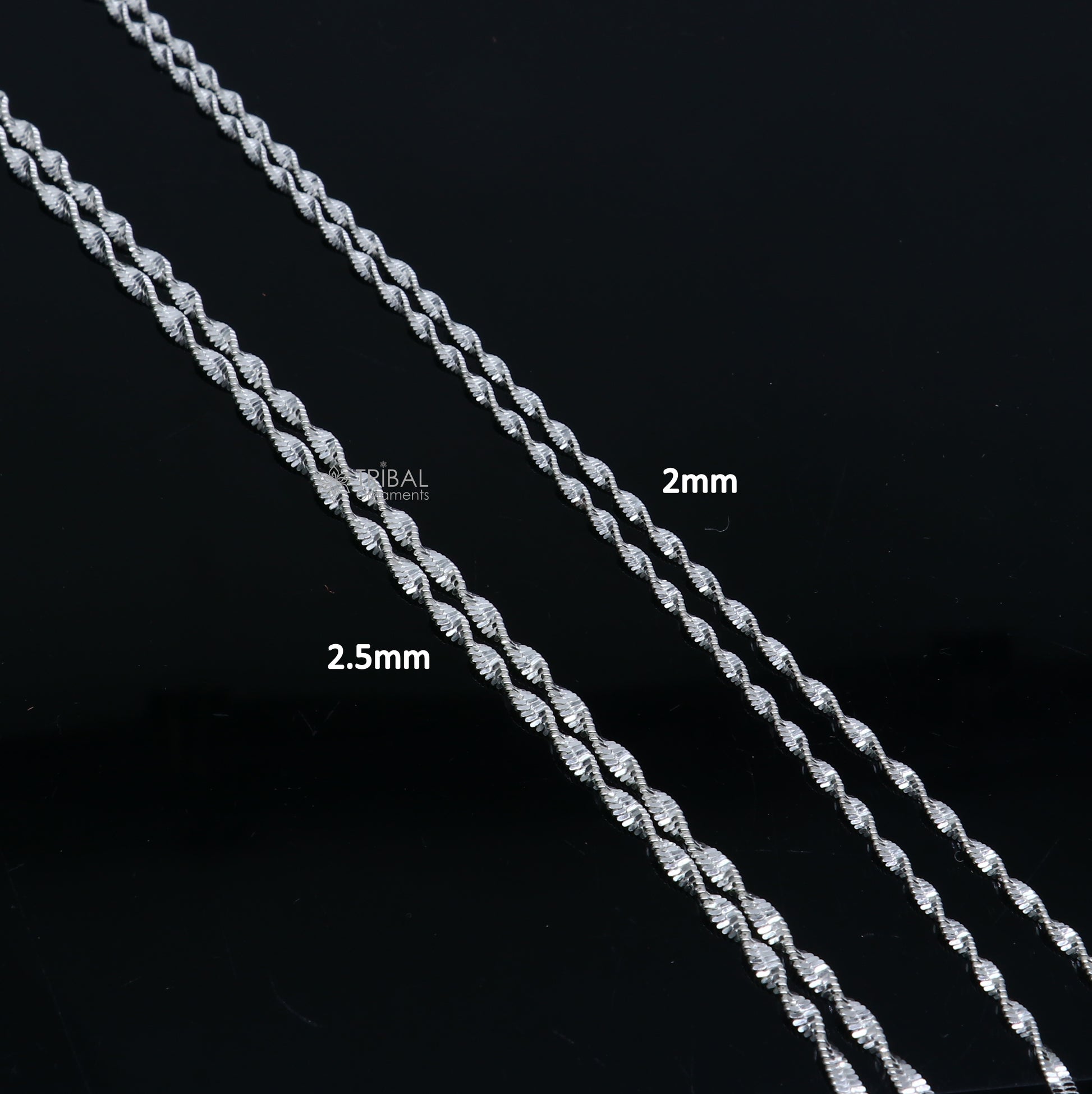 18"Inches 925 Sterling silver handmade twisting  chain unisex gifting necklace jewelry ch603 - TRIBAL ORNAMENTS