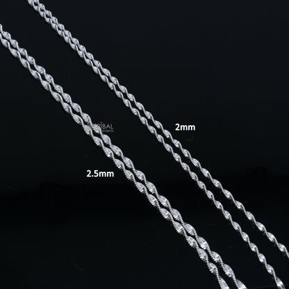 18-inch sterling silver twisting chain necklace by TRIBAL ORNAMENTS, unisex jewelry with handcrafted design, ideal for gifting
