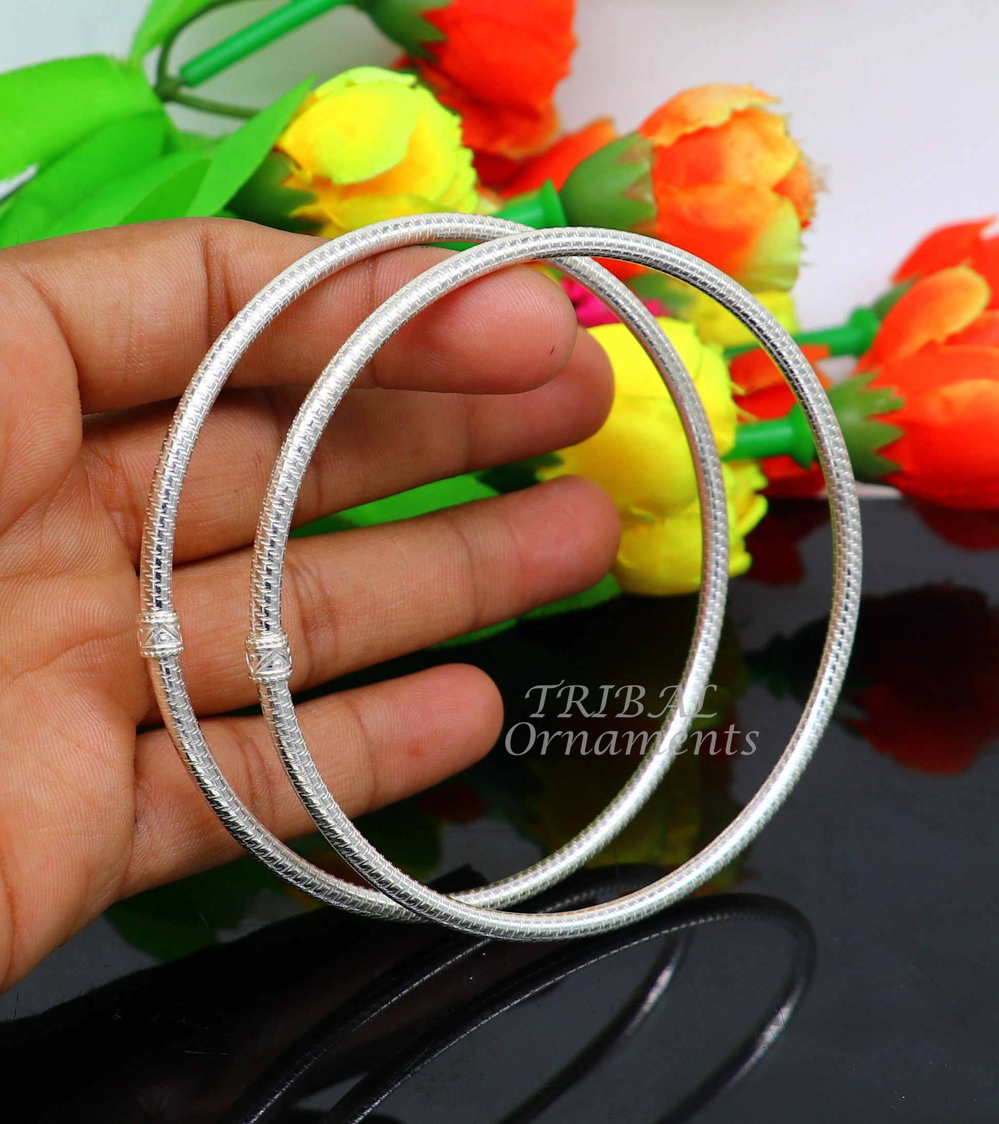 925 Sterling silver Handmade plain design traditional cultural modern trendy foot kada anklets bracelet, best gift for brides nsfk94 - TRIBAL ORNAMENTS