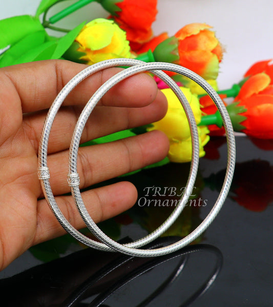 925 Sterling silver Handmade plain design traditional cultural modern trendy foot kada anklets bracelet, best gift for brides nsfk94 - TRIBAL ORNAMENTS