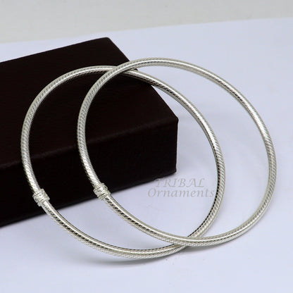 925 Sterling silver handmade traditional and modern foot kada anklet bracelet, with plain design, ideal for brides and cultural occasions.