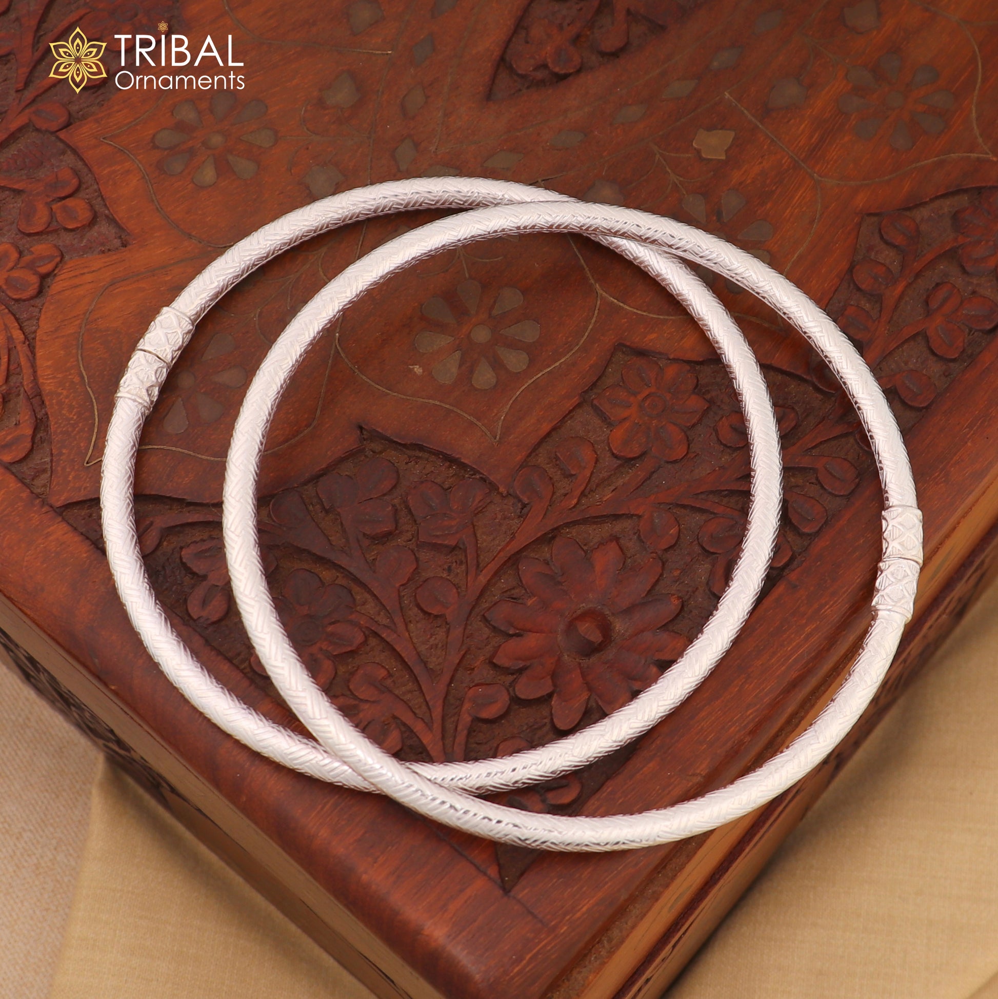 925 Sterling silver checks design traditional women's customized foot kada ankle kada bracelet tribal jewelry nsfk146 - TRIBAL ORNAMENTS