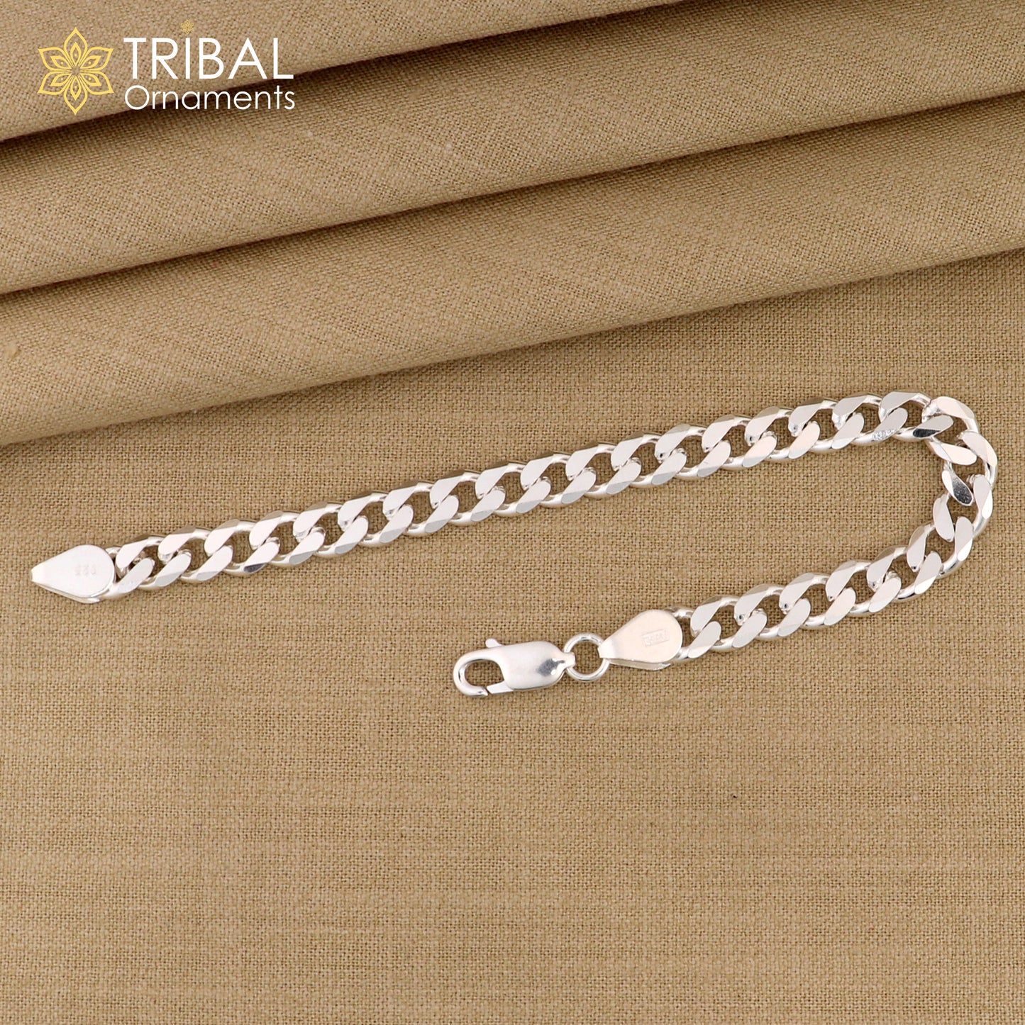 925 Sterling silver shiny stylish 3mm/4mm/ 5mm/ 6mm plain bracelet for both boys and girls, solid chain bracelet sbr708 - TRIBAL ORNAMENTS