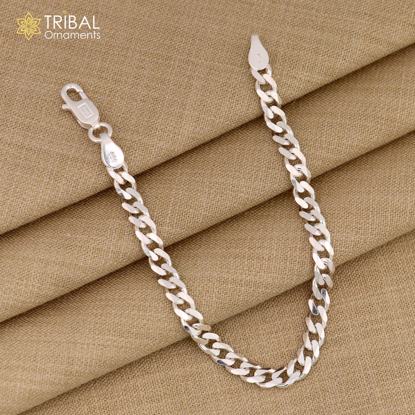925 Sterling silver shiny stylish 3mm/4mm/ 5mm/ 6mm plain bracelet for both boys and girls, solid chain bracelet sbr708 - TRIBAL ORNAMENTS