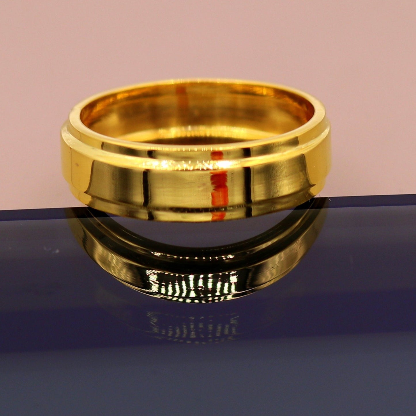 18 kt yellow gold handmade fabulous wedding engagement anniversary ring band unisex jewelry all sizes available - TRIBAL ORNAMENTS