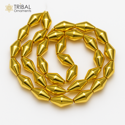 lot 10 pc 5mm 6mm/ 7 mm 22K yellow gold handmade Dholki loose beads to make new custom jewelry, best traditional jewelry making beads BD028 - TRIBAL ORNAMENTS