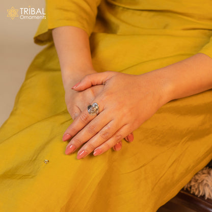 925 sterling silver stylish flower design ring Jewelry sr772 - TRIBAL ORNAMENTS