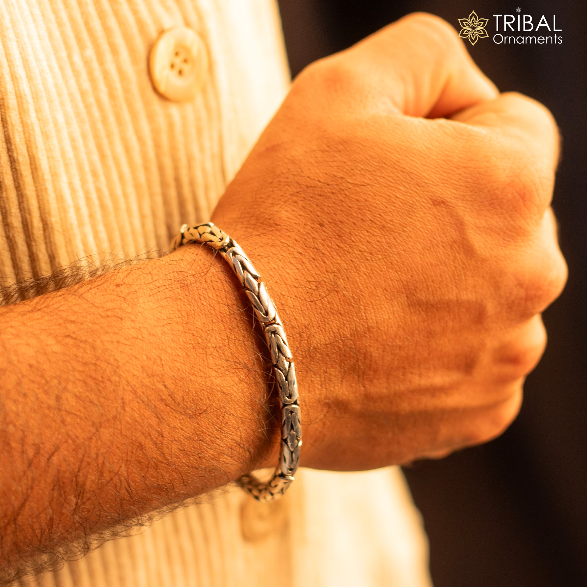 3.5mm 6.5" to 8.5" Unique byzantine design 925 Sterling silver handmade chain bracelet flexible bracelet unisex jewelry from India  sbr729 - TRIBAL ORNAMENTS