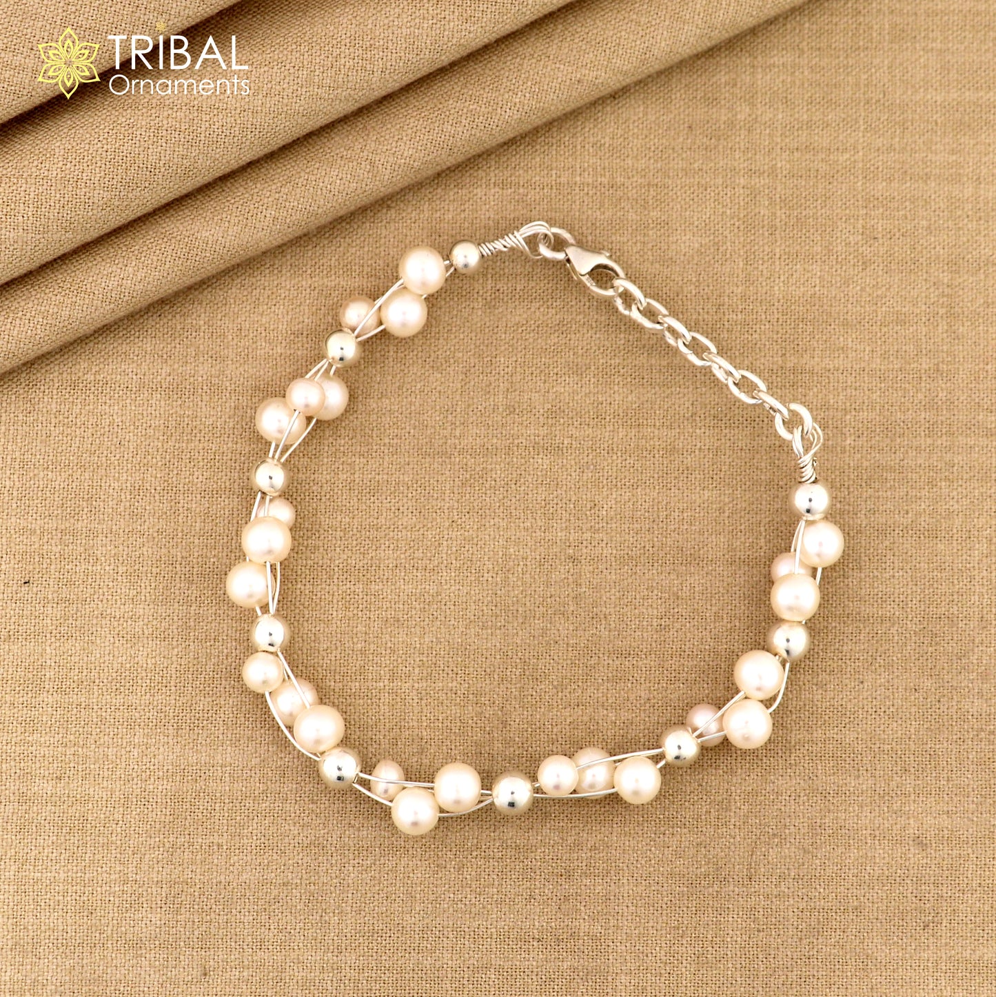 925 sterling silver beaded bracelet,natural pearl unisex bracelet gifting jewellery sbr744 - TRIBAL ORNAMENTS